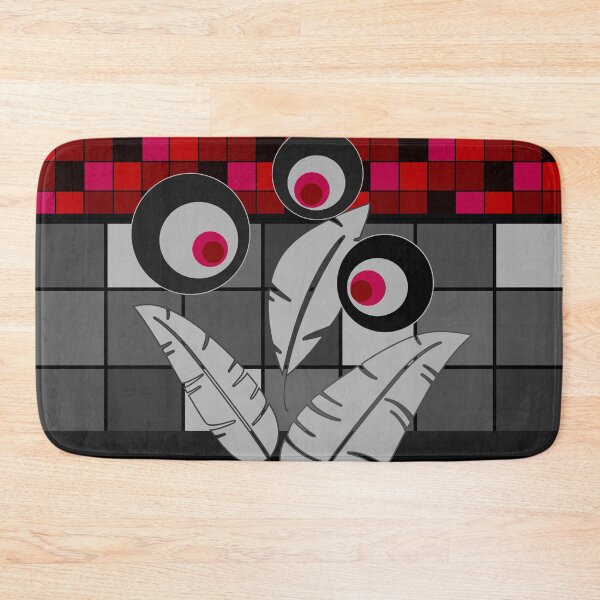 Item preview, Red and black rustic Patchwork plaid applique floral designed and sold by fuzzyfox.