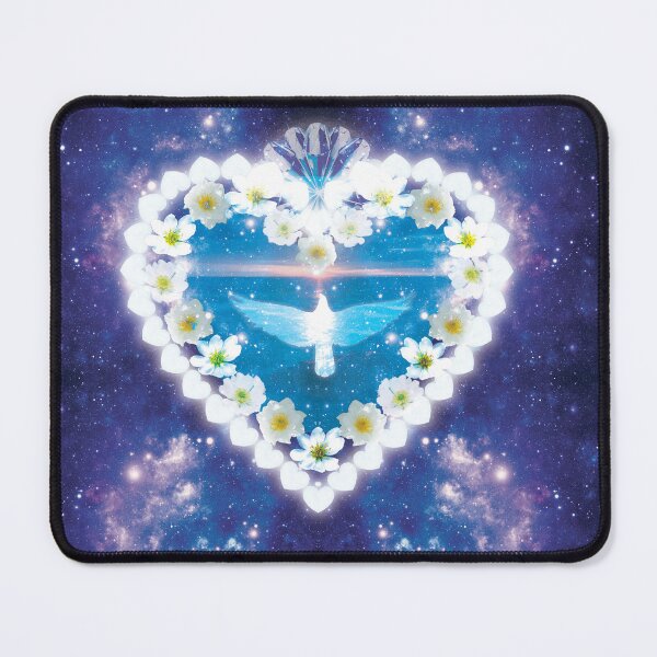 Item preview, Heart from white flowers, bird, stars and night sky designed and sold by EglesCreations.