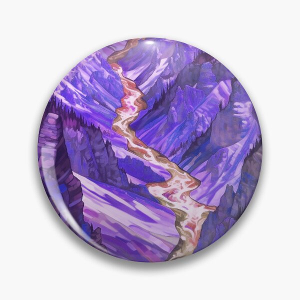 Item preview, Yellowstone National Park Waterstream, Wyoming, U.S.A, Purple, AI Generated Art - A Breathtaking, Rugged American Wilderness designed and sold by studioSharonKay.