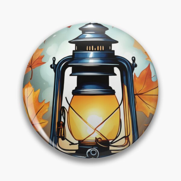 Item preview, Petrol lantern surrounded by autumn leaves designed and sold by aipaint.