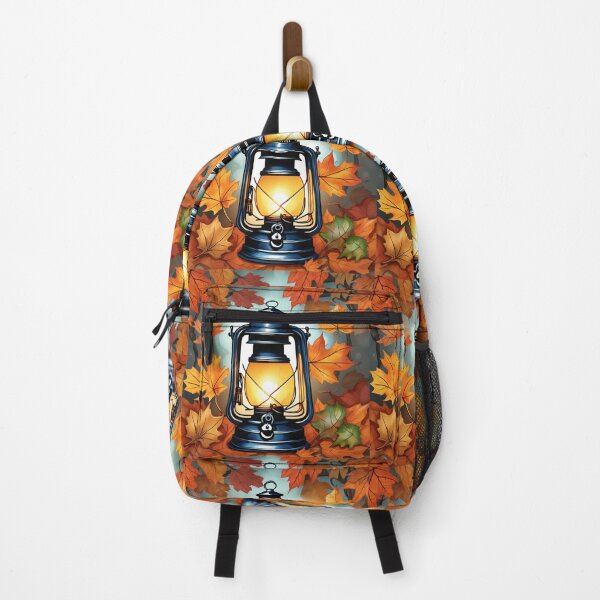 Item preview, Petrol lantern surrounded by autumn leaves designed and sold by aipaint.