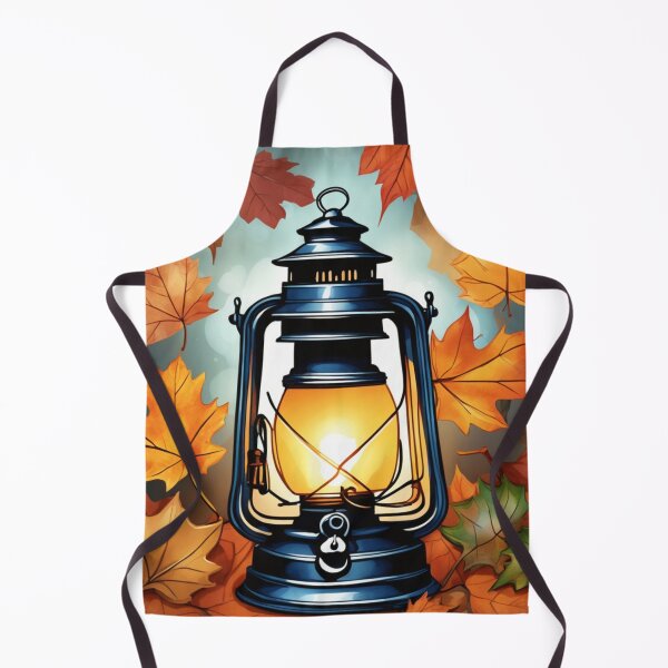 Item preview, Petrol lantern surrounded by autumn leaves designed and sold by aipaint.