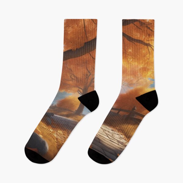 Item preview, Golden Autumn Pathway designed and sold by HOMEDESIGNPRINT.