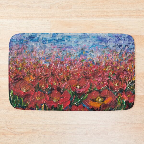 Item preview, Field of Scarlet: A Textured Landscape With a Palette Knife designed and sold by Rocky Mountain Artistry.