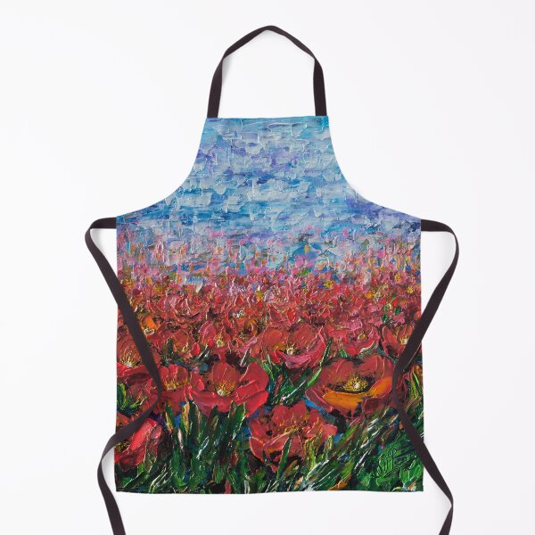 Item preview, Field of Scarlet: A Textured Landscape With a Palette Knife  designed and sold by Rocky Mountain Artistry.