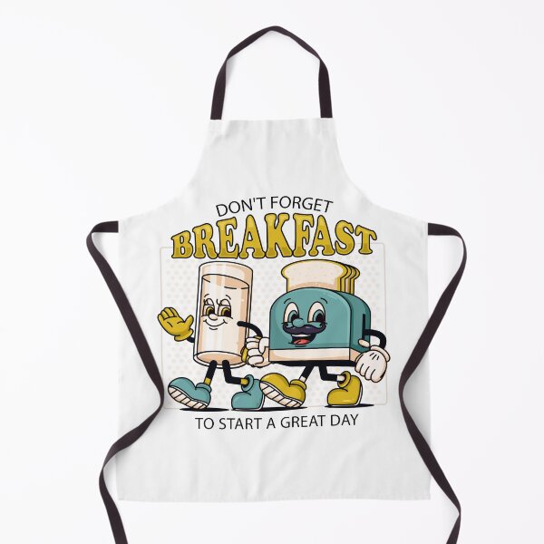 Item preview, Don't Forget Breakfast, a retro mascot of a toaster and a glass of milk designed and sold by Kevyn Adha.