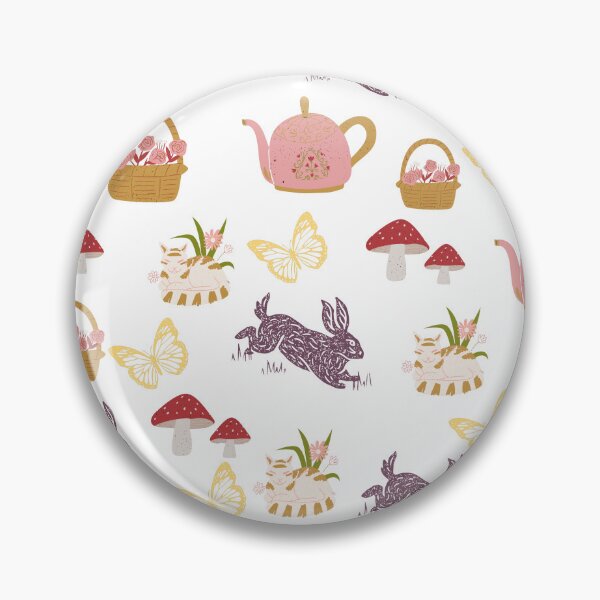 Item preview, Cottage Core, Woodland, Bunny Rabbits, Tea Kettles, Butterflies, Cat Flower Pots, Mushrooms designed and sold by BirdsnStuff.