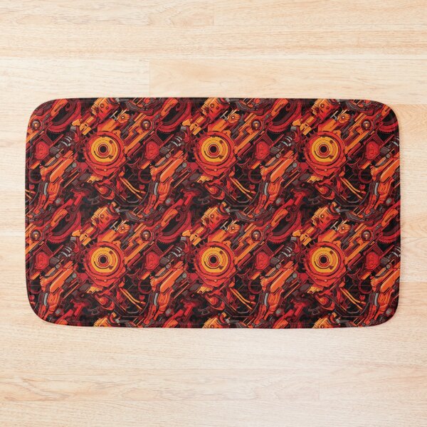 Item preview, Orange and Red Robotic Pattern – Inspired by Evangelion Unit 02  designed and sold by animaesthetic.