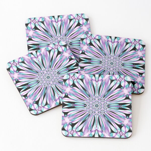 Artikelvorschau, Abstrakte lila und blaugrüne fraktale Blumen 13 entworfen und verkauft von SXW Designs.