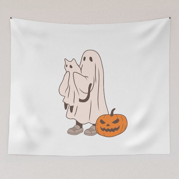 Item preview, Pompkin Scene Happy Halloween Classic Spooky Ghost Skeleton designed and sold by Martolina33.