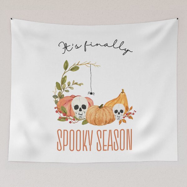 Item preview, Halloween Design - Skulls with Pumpkins and Spiders - It's Finally the Spooky Season designed and sold by Carola-art.