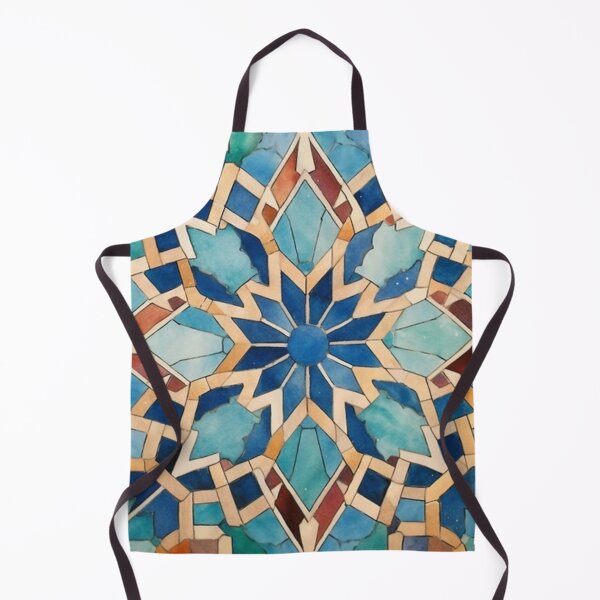 Item preview, Marrakesh Blue & Orange Star Moroccan Mosaic Tile designed and sold by ethereal-ink.
