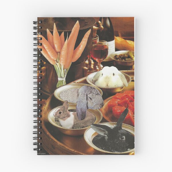 Item preview, Bunny Buffet hand cut analog collage designed and sold by Aprilinpaper.