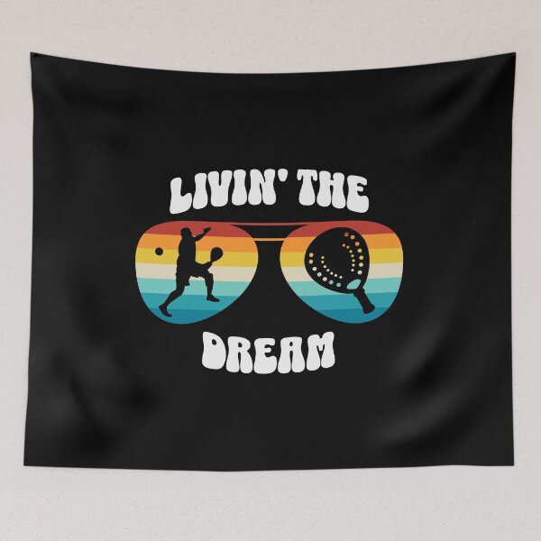 Item preview, Padel Living the Dream Sunset Art, Retro Aviator Sunglasses Padel Design, Padel Team Dreamy Sunset Poster, Inspirational Padel Coach designed and sold by ShoniwDesigns.