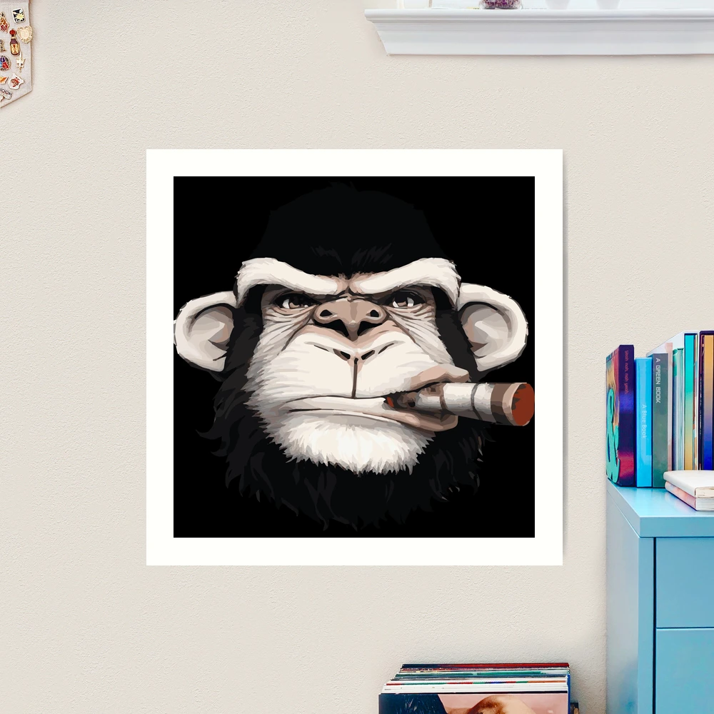 monkey smoking a cigarette art Monkey Smoking Cigarette