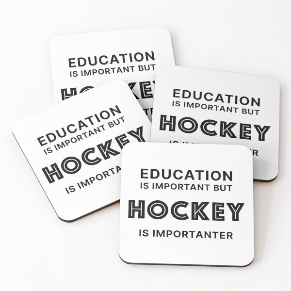 Item preview, Education is Important but Hockey is Importanter (Black text) designed and sold by STUDIO-72.