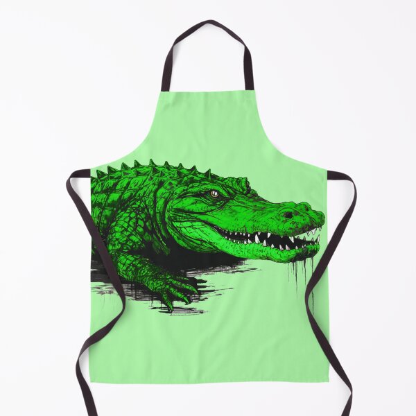 Item preview, Green scary crocodile in the swamp designed and sold by ArtPrintPal.