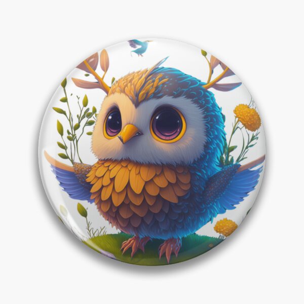 Artikelvorschau, Clipart einer floralen und farbenfrohen süßen Eule. entworfen und verkauft von Vegasstickers.