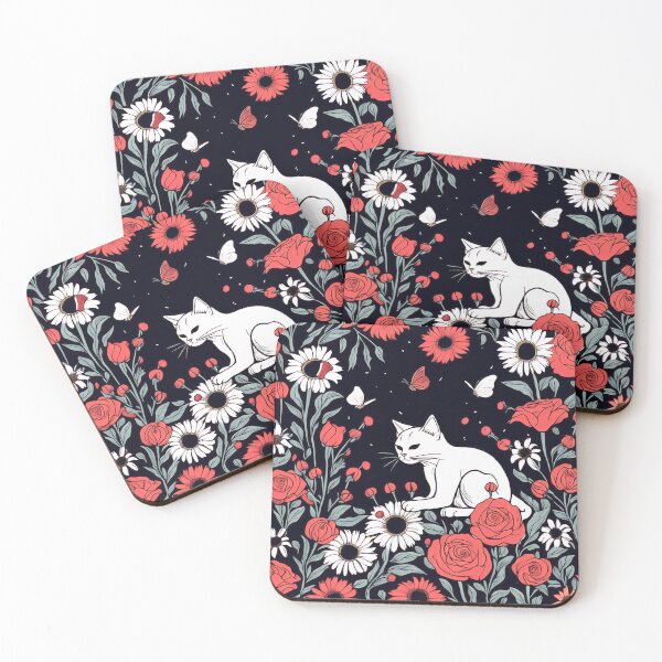 Item preview, Cat and flowers designed and sold by aigoo-be.