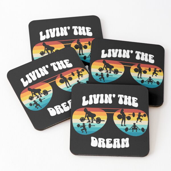 Item preview, Powerlifting Living the Dream Sunset Art, Retro Aviator Sunglasses Lifting Design, Fitness Enthusiast Dreamy Sunset Poster, Inspirational Powerlifting  designed and sold by ShoniwDesigns.