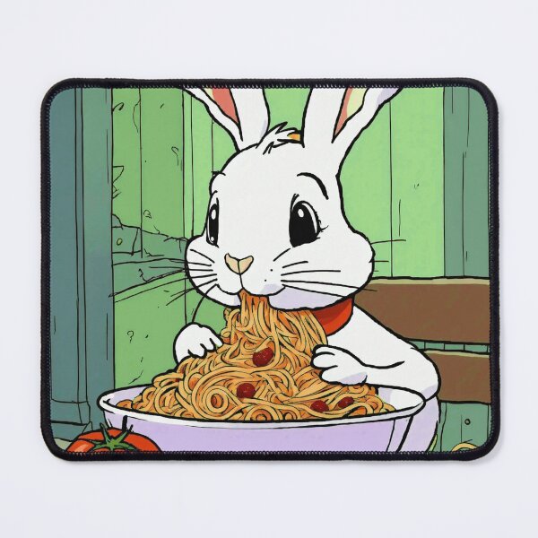 Item preview, Rabbit Eating Spaghetti designed and sold by Bunmigraphics .