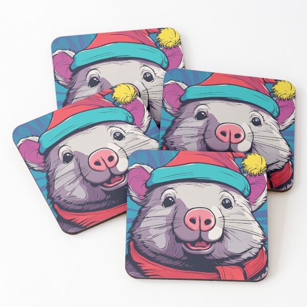 Item preview, Wombat Christmas with Santa hat designed and sold by ElLocoMus.