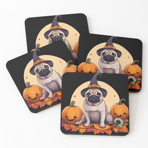 Item preview, Pug Halloween - Spooky, but silly designed and sold by Funny Vintage Stickers And T-Shirts.