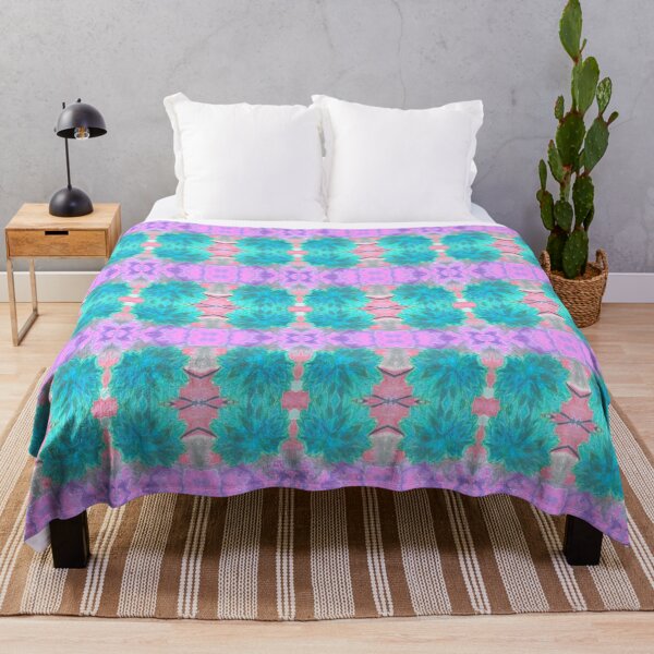 Item preview, Oil Pastel Dahlias Pattern Turquoise designed and sold by vallisrowe.