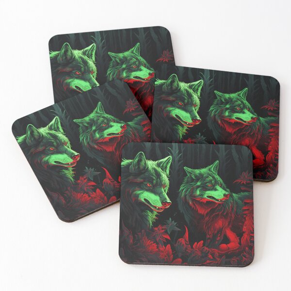 Item preview, Wolves pattern neon style designed and sold by Art91design.