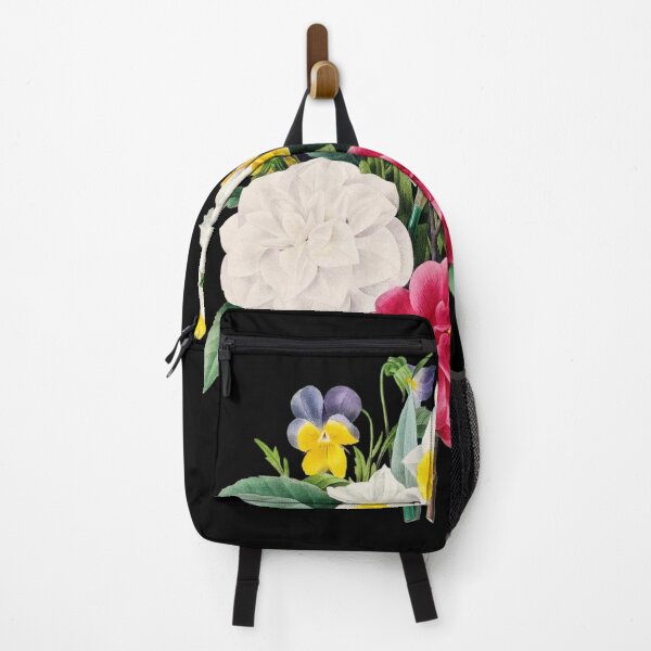 Item preview, Camellia, Daffodil and Pansy bouquet by Pierre-Joseph Redouté + Scientific name designed and sold by 29Bumblebee.