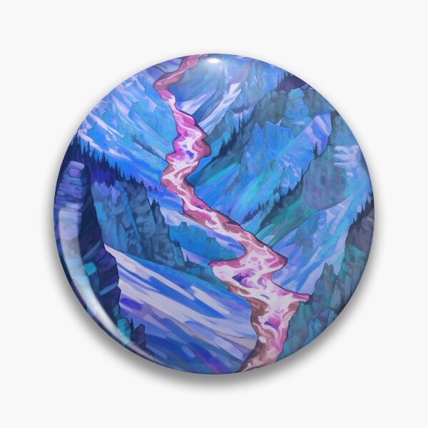 Item preview, Yellowstone National Park Waterstream, Wyoming, U.S.A, Blue, AI Generated Art - A Breathtaking, Rugged American Wilderness designed and sold by studioSharonKay.