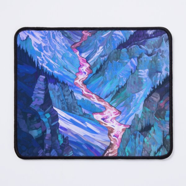 Item preview, Yellowstone National Park Waterstream, Wyoming, U.S.A, Blue, AI Generated Art - A Breathtaking, Rugged American Wilderness designed and sold by studioSharonKay.