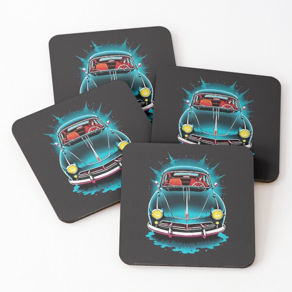 Item preview, Grim Reaper Driving Blue Vintage Car - Halloween Themed designed and sold by liminal-concept.