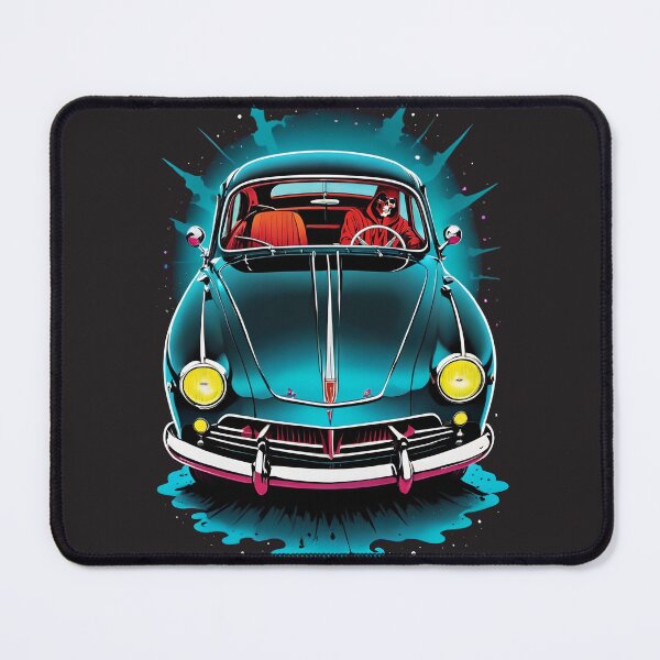 Item preview, Grim Reaper Driving Blue Vintage Car - Halloween Themed designed and sold by liminal-concept.