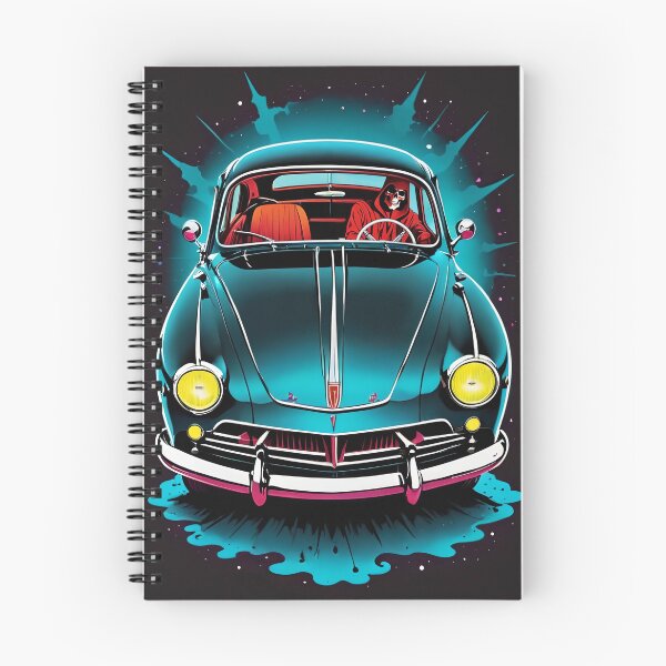 Item preview, Grim Reaper Driving Blue Vintage Car - Halloween Themed designed and sold by liminal-concept.