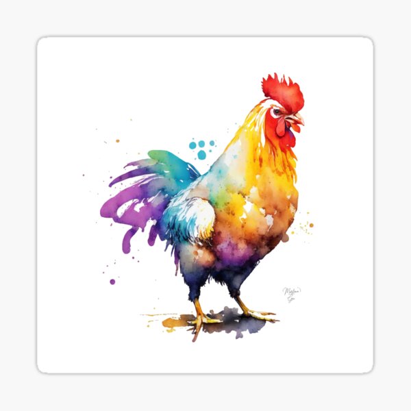 Item preview, Rooster A Bird Portrait in Watercolors & Pen designed and sold by Oldetimemercan.
