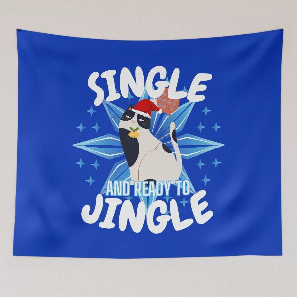 Item preview, Single And Ready To Jingle Grumpy Christmas Cat! Matching Team Friends designed and sold by My-Queens-Store.