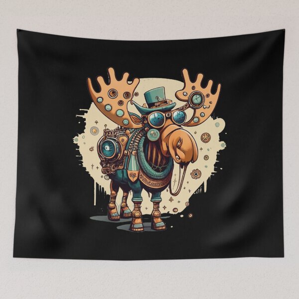 Item preview, Funny Moose Steampunk Abstract Nature Design designed and sold by Nature's Fancy.