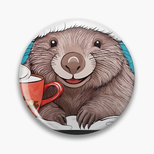 Item preview, Cute Wombat Christmas with Hot Cocoa designed and sold by ElLocoMus.