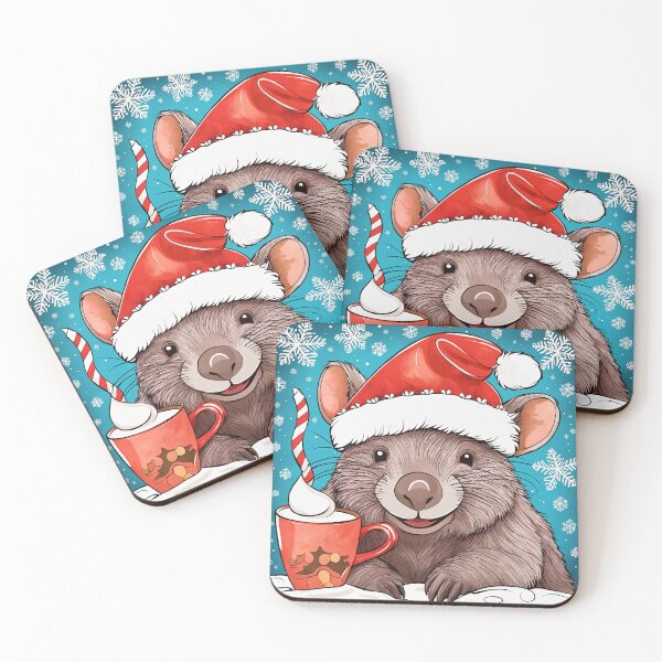 Item preview, Cute Wombat Christmas with Hot Cocoa designed and sold by ElLocoMus.