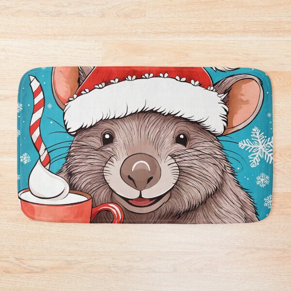 Item preview, Cute Wombat Christmas with Hot Cocoa designed and sold by ElLocoMus.