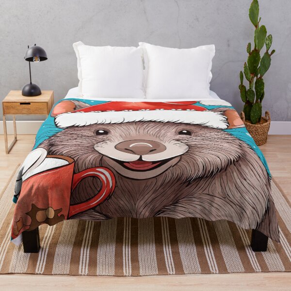 Item preview, Cute Wombat Christmas with Hot Cocoa designed and sold by ElLocoMus.