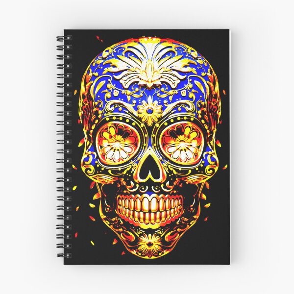 Item preview, Psychedelic colored skull with flowers as eyes designed and sold by Vindbult.