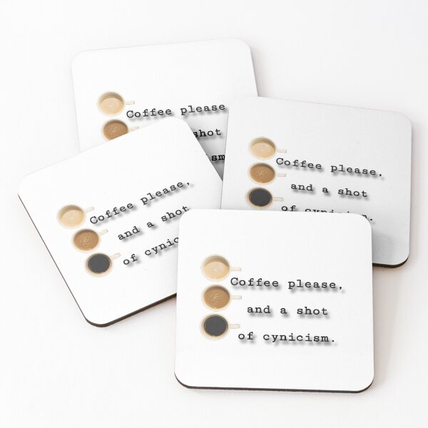 Item preview, Coffee Please and a Shot of Cynicism designed and sold by BiblioArtistry.
