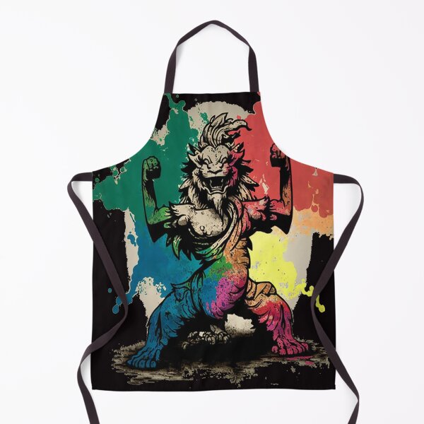 Item preview, Proud Rainbow Splattered Colored Lion Doing Warrior Pose designed and sold by MasterArtsman.