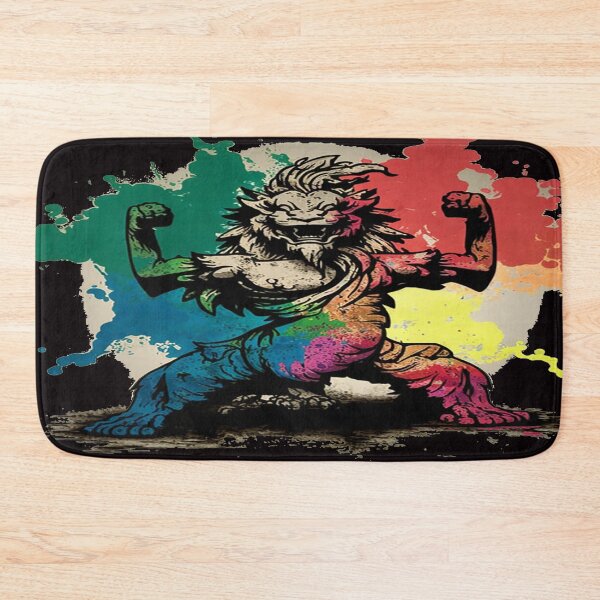 Item preview, Proud Rainbow Splattered Colored Lion Doing Warrior Pose designed and sold by MasterArtsman.