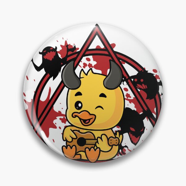 Item preview, Devilish Chick Red with horns and red blood playing guitar  designed and sold by Karoft Collection.