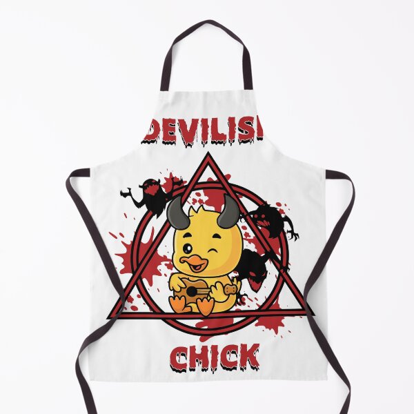 Item preview, Devilish Chick Red with horns and red blood playing guitar designed and sold by Karoft Collection.