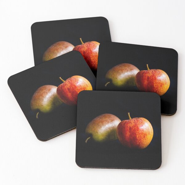 Item preview, Still life, apple and pear on a black background designed and sold by WDSuncrest.
