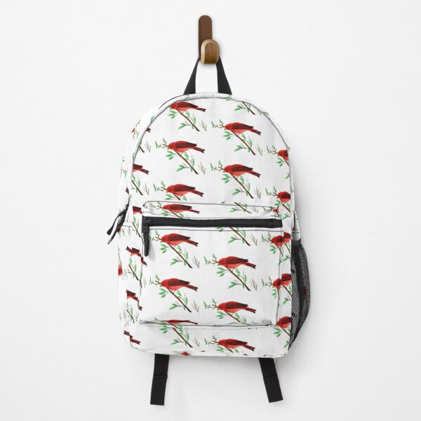 Item preview, Colorful Red Tanager on a branch designed and sold by VerdeDoodleDuck.